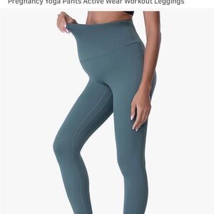 Maternity Blue Yoga Leggings